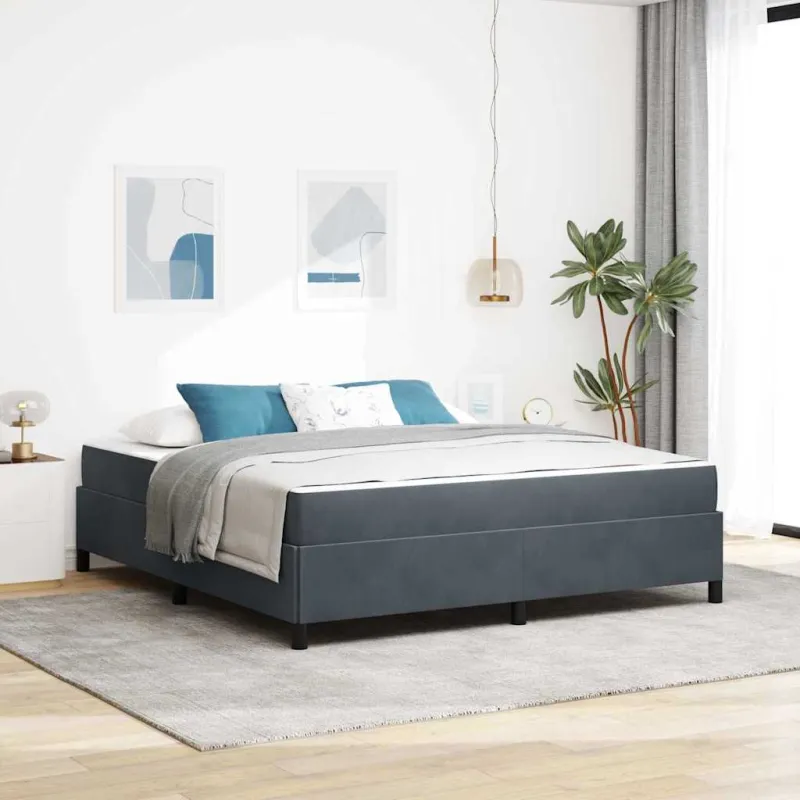 Lovos rėmas su čiužiniu Tamsiai pilka 180 x 200 cm audinys