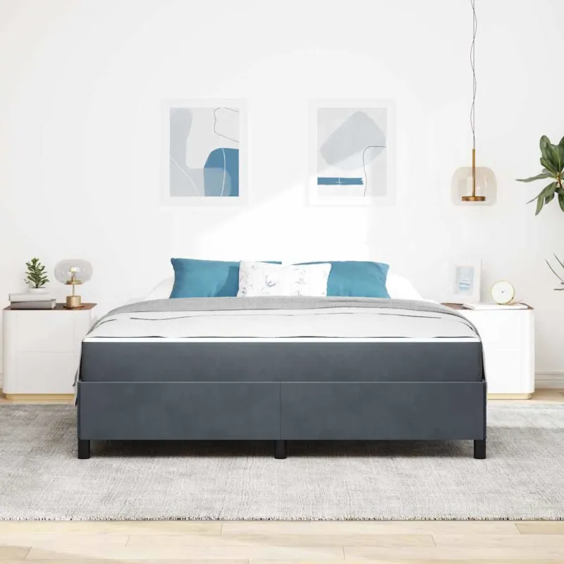 Lovos rėmas su čiužiniu Tamsiai pilka 180 x 200 cm audinys