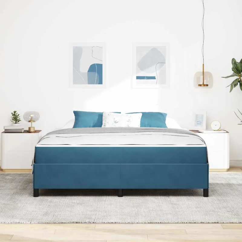 Lovos rėmas su čiužiniu Tamsiai mėlyna 180 x 200 cm audinys