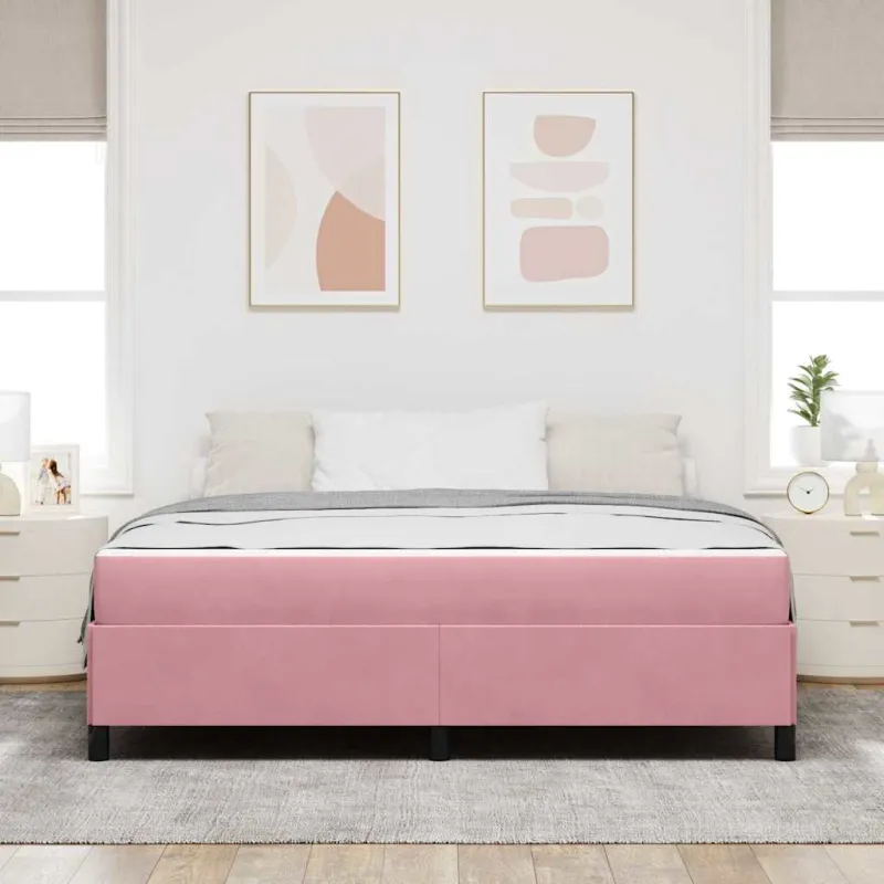 Lovos rėmas su čiužiniu Rožinė 180 x 200 cm audinys