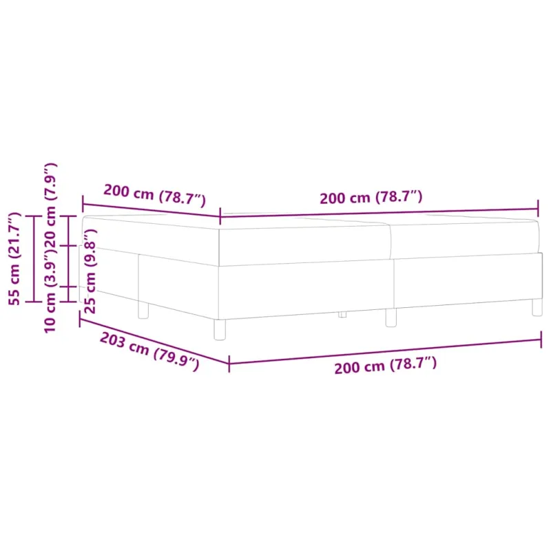 Lovos rėmas su čiužiniu Tamsiai mėlyna 200 x 200 cm audinys