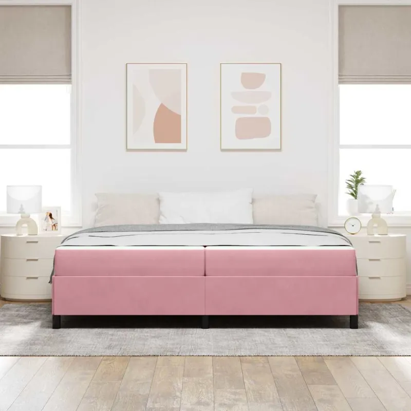 Lovos rėmas su čiužiniu Rožinė 200 x 200 cm audinys
