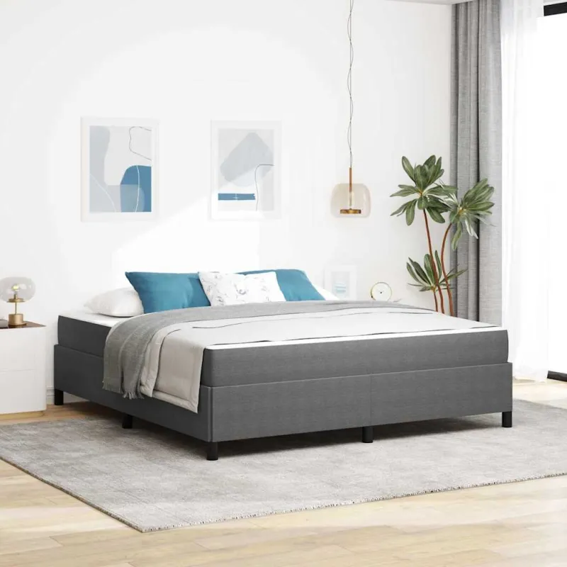 Lovos rėmas su čiužiniu Šviesiai pilka 180 x 200 cm audinys