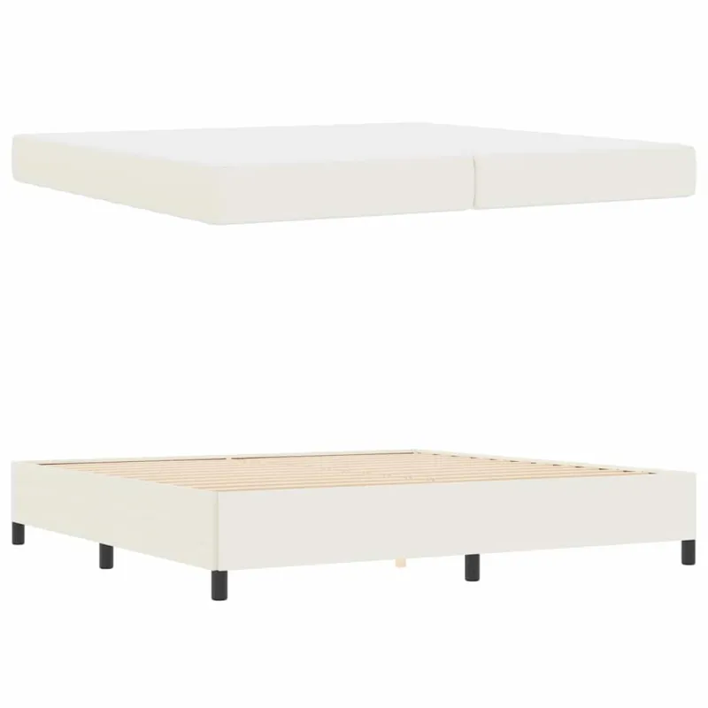 Lovos rėmas su čiužiniu Kreminė 200 x 200 cm audinys