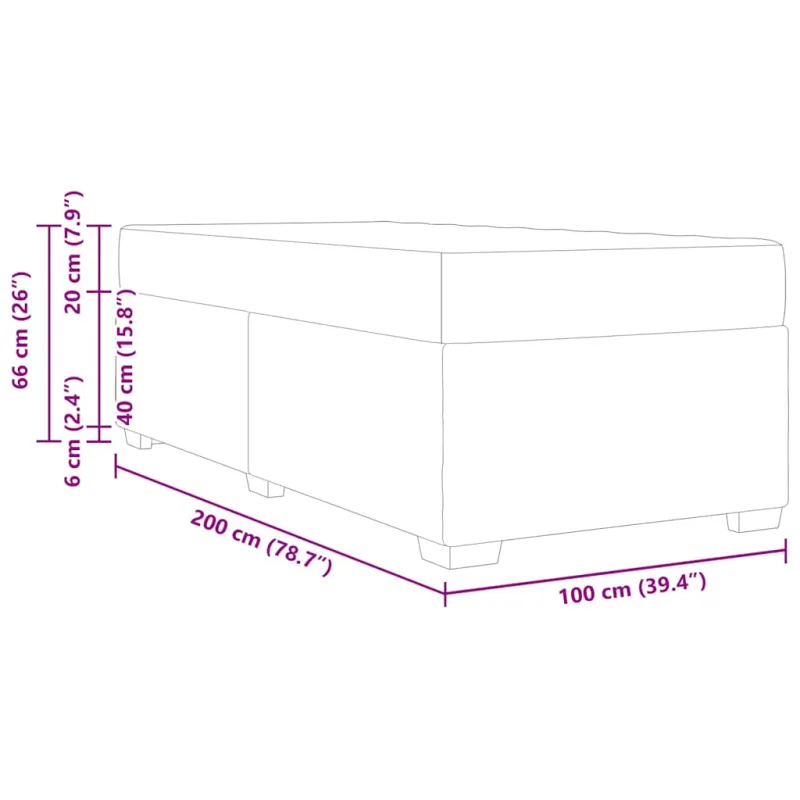 Lovos rėmas su čiužiniu Tamsiai rudas 100 x 200 cm audinys