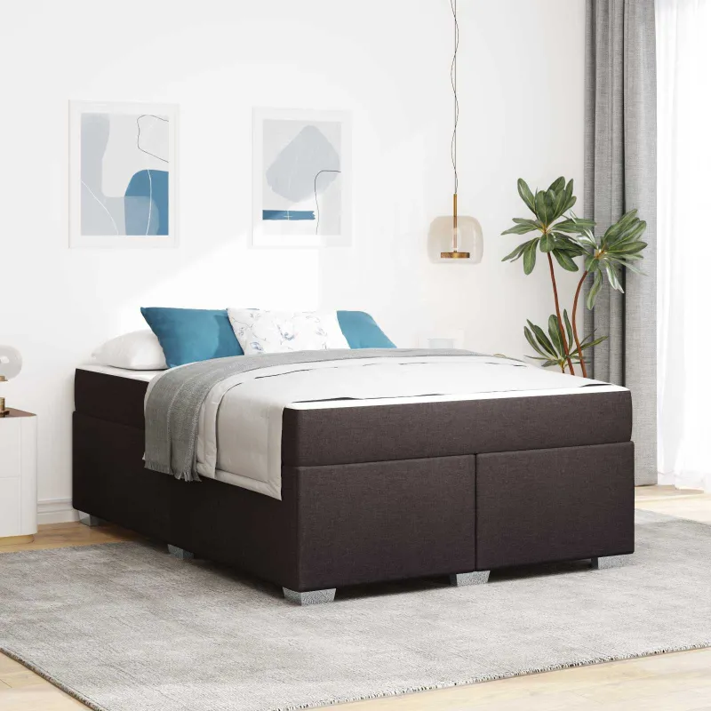 Lovos rėmas su čiužiniu Tamsiai rudas 160 x 200 cm audinys