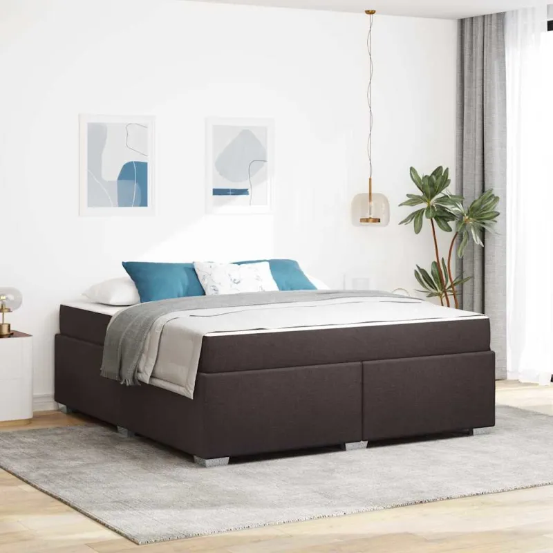 Lovos rėmas su čiužiniu Tamsiai rudas 180 x 200 cm audinys