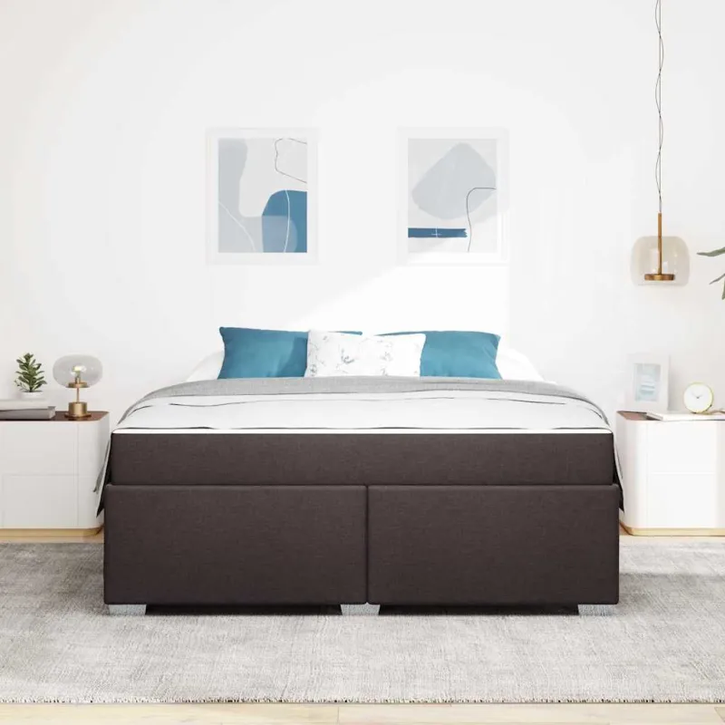 Lovos rėmas su čiužiniu Tamsiai rudas 180 x 200 cm audinys