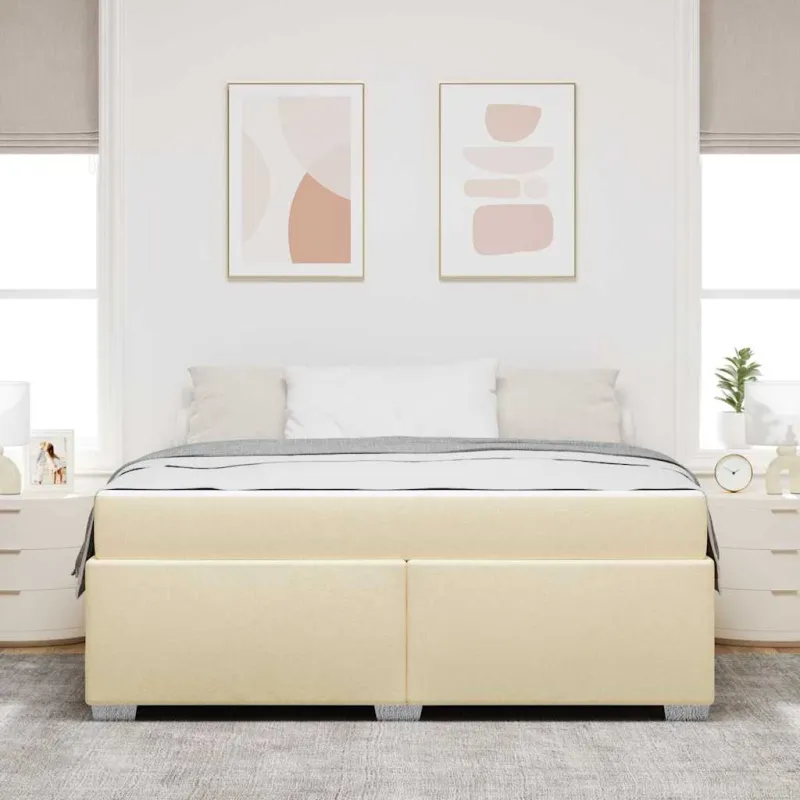 Lovos rėmas su čiužiniu Kreminė 180 x 200 cm audinys