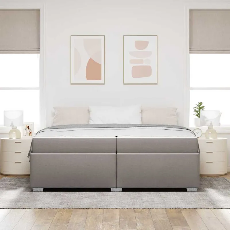 Lovos rėmas su čiužiniu Taupe 200 x 200 cm audinys