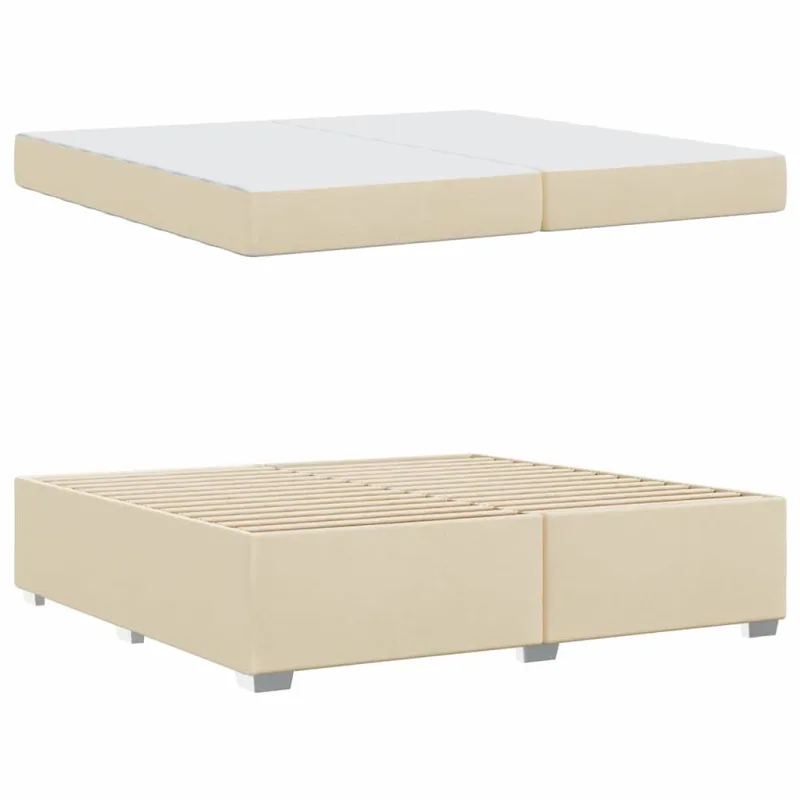Lovos rėmas su čiužiniu Kreminė 200 x 200 cm audinys