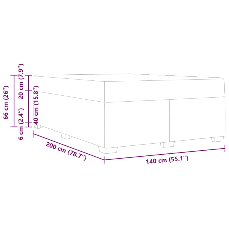 Lovos rėmas su čiužiniu Kapučino 140 x 200 cm audinys