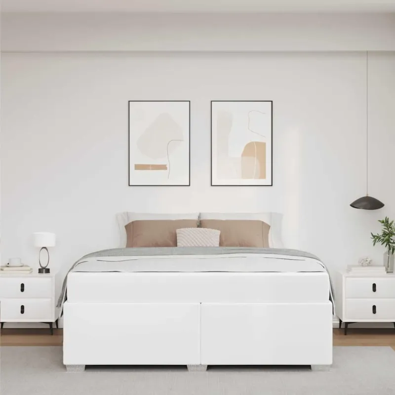 Lovos rėmas su čiužiniu Balta 180 x 200 cm audinys