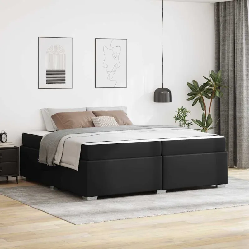 Lovos rėmas su čiužiniu Juoda 200 x 200 cm audinys