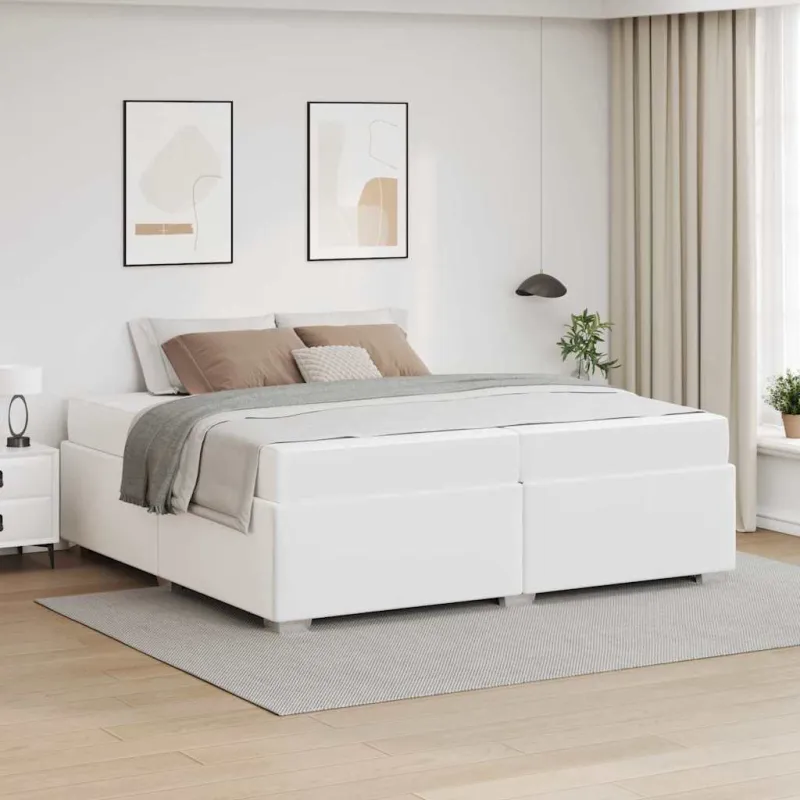 Lovos rėmas su čiužiniu Balta 200 x 200 cm audinys