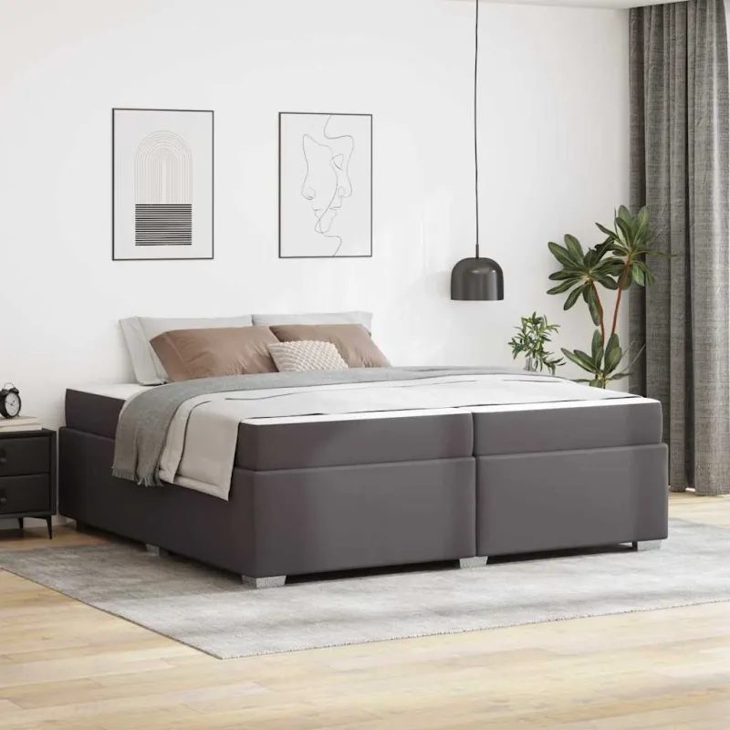 Lovos rėmas su čiužiniu Pilka 200 x 200 cm audinys
