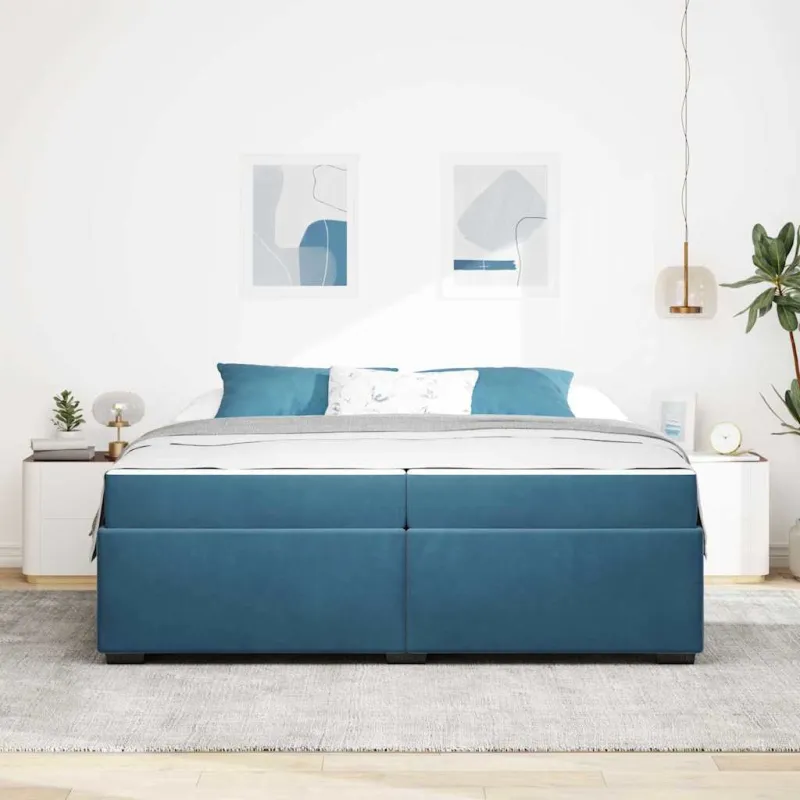 Lovos rėmas su čiužiniu Tamsiai mėlyna 200 x 200 cm audinys
