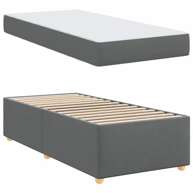 Lovos rėmas su čiužiniu Tamsiai pilka 80 x 200 cm audinys