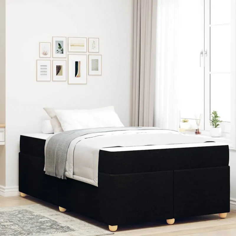 Lovos rėmas su čiužiniu Juoda 120 x 200 cm audinys