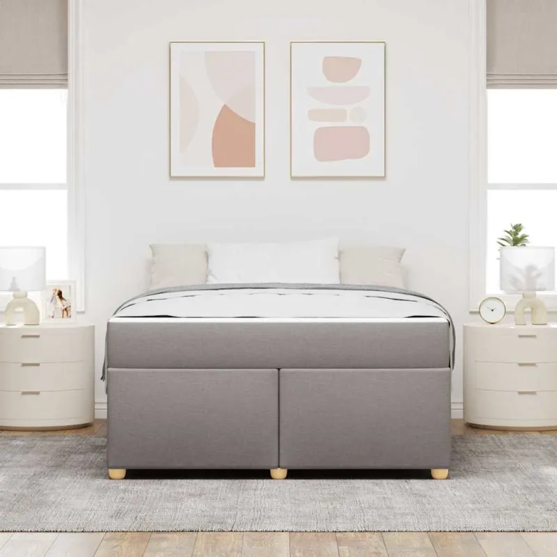 Lovos rėmas su čiužiniu Taupe 140 x 200 cm audinys