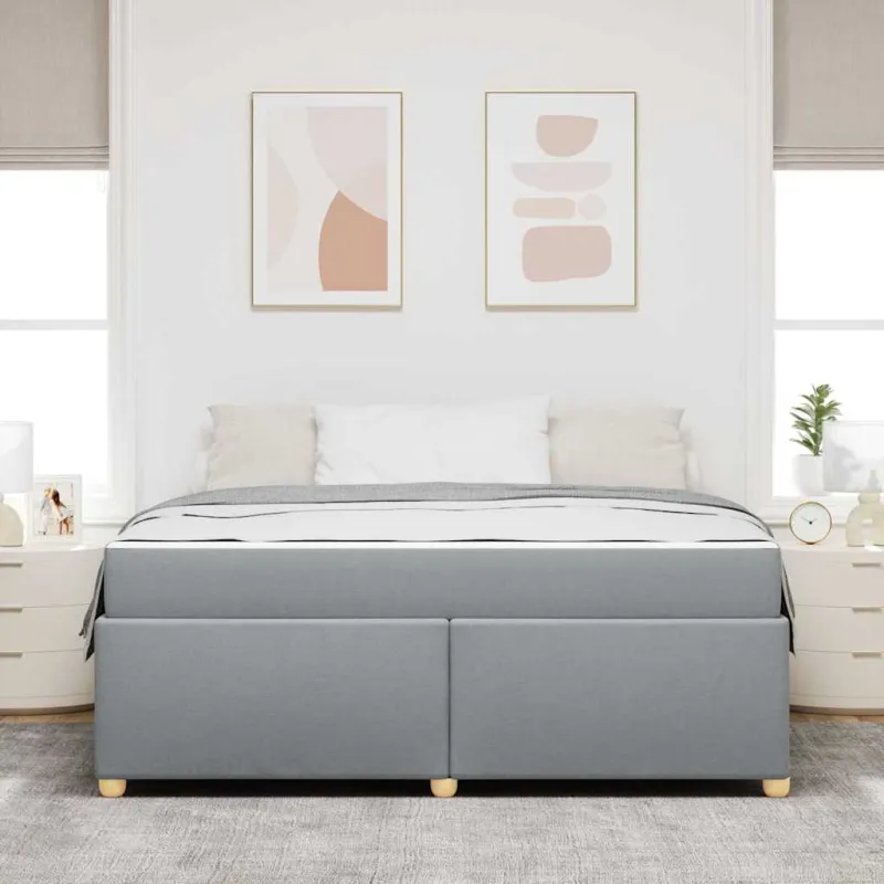 Lovos rėmas su čiužiniu Šviesiai pilka 180 x 200 cm audinys