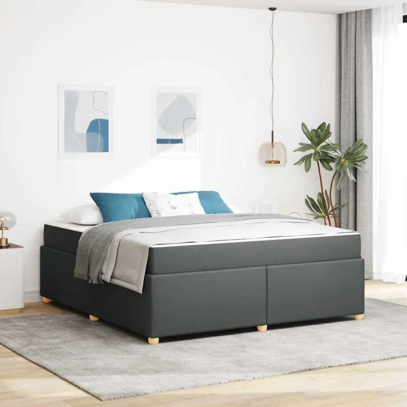 Lovos rėmas su čiužiniu Tamsiai pilka 180 x 200 cm audinys