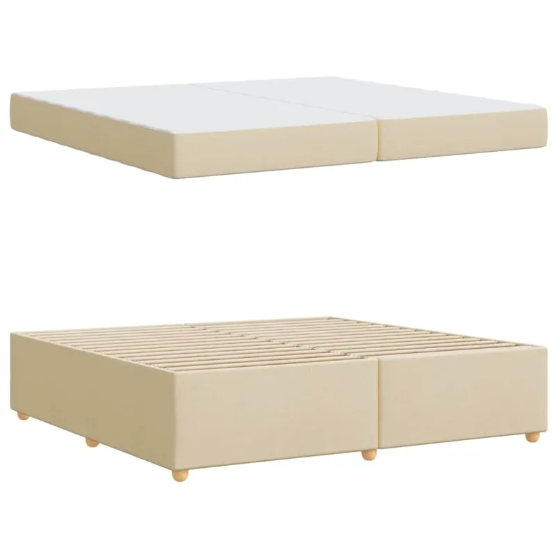 Lovos rėmas su čiužiniu Kreminė 200 x 200 cm audinys