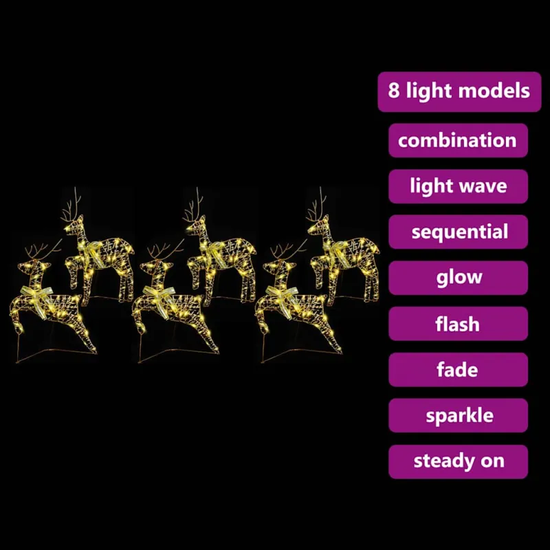 LED elniai su 180 LED 6 pcs Auksinė PET