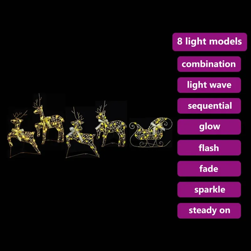 LED elniai su 40 LED 5 pcs Auksinė PET