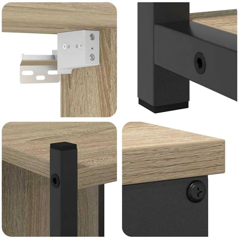 Vonios baldų rinkinys 4 pcs Sonoma ąžuolas Apdirbta mediena