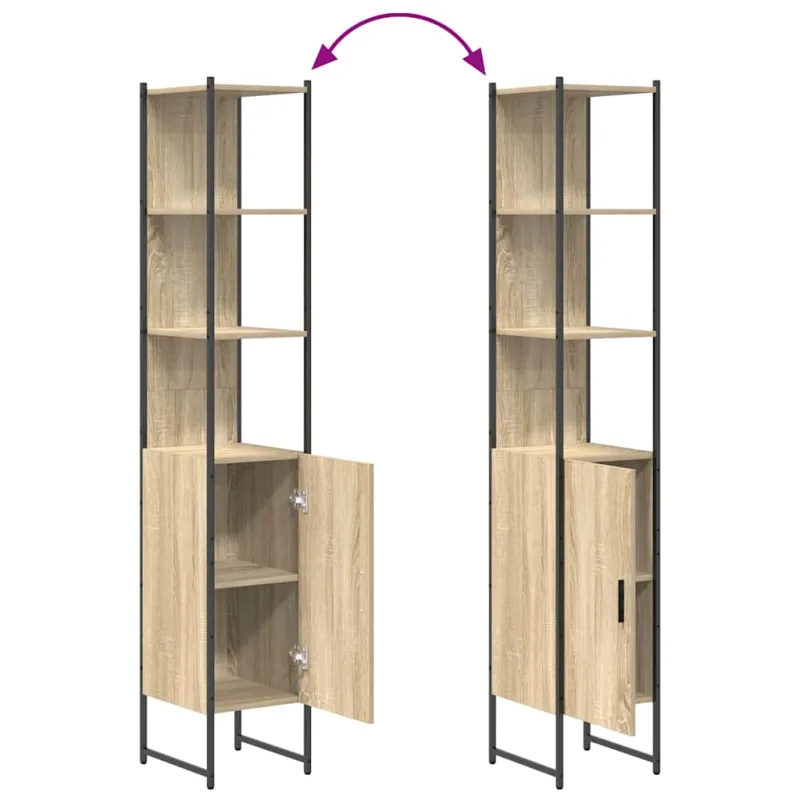 Vonios baldų rinkinys 4 pcs Sonoma ąžuolas Apdirbta mediena