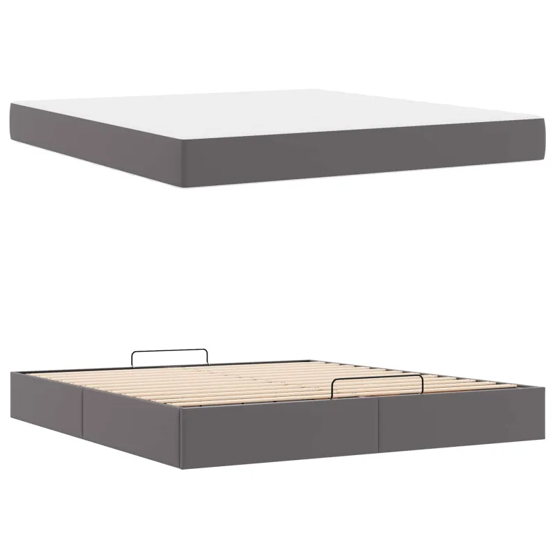 Lovos rėmas su čiužiniu Kita 2 pcs Pilka PVC