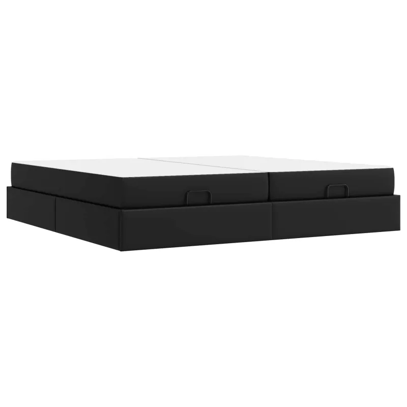 Lovos rėmas su čiužiniu su čiužiniu 2 pcs Juoda PVC