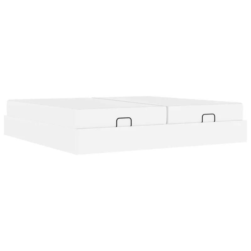 Lovos rėmas su čiužiniu su čiužiniu 2 pcs Balta PVC