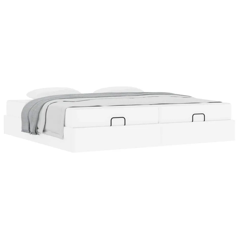 Lovos rėmas su čiužiniu su čiužiniu 2 pcs Balta PVC