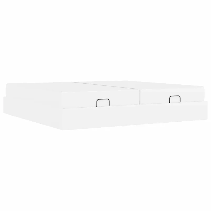 Lovos rėmas su čiužiniu su čiužiniu 2 pcs Balta PVC
