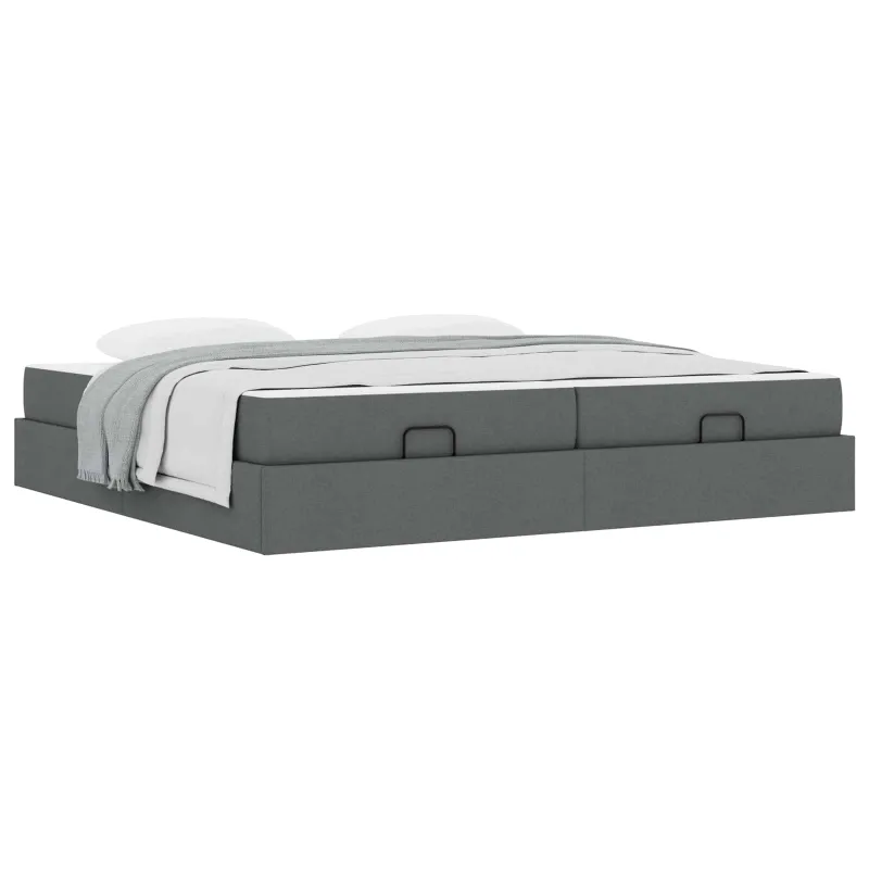 Lovos rėmas su čiužiniu su čiužiniu 2 pcs Blanki pilka audinys
