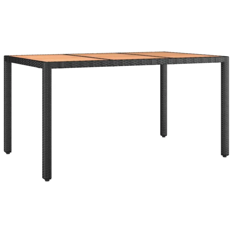 Sodo Bistro -setti pehmusteilla, 5-os osat, musta, rattan