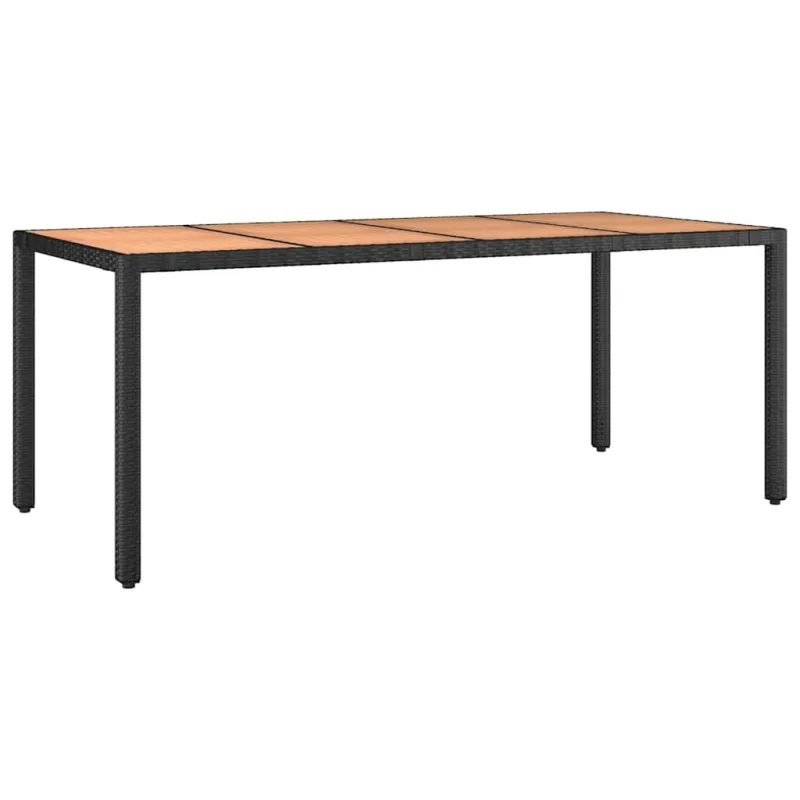 Sodo Bistro -setti pehmusteilla, 7-os osat, musta, rattan