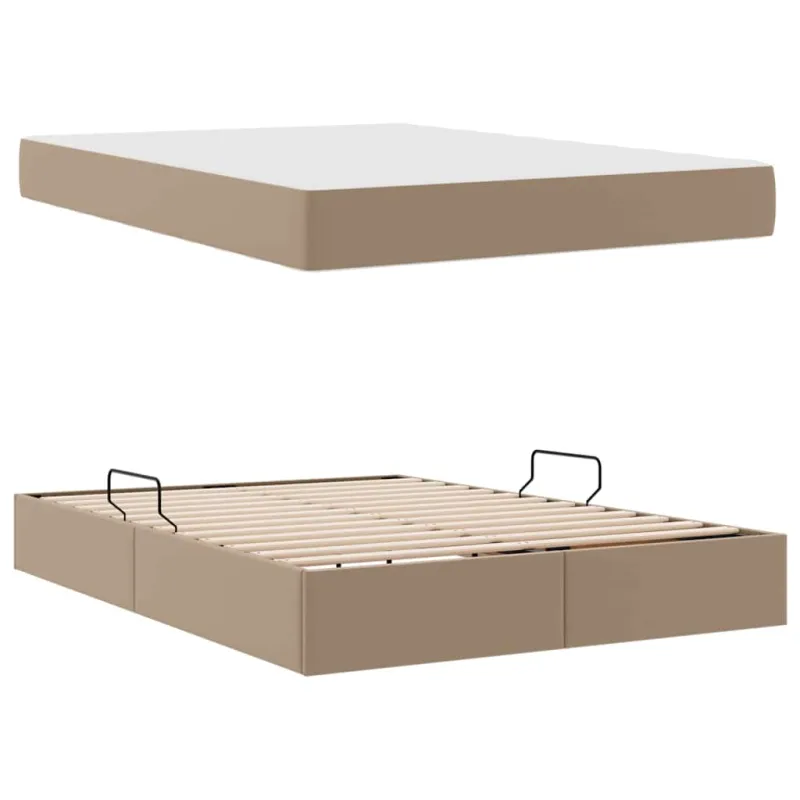 Lova su daiktų laikymo vieta ir čiužiniu 2 pcs Kapučino Oda