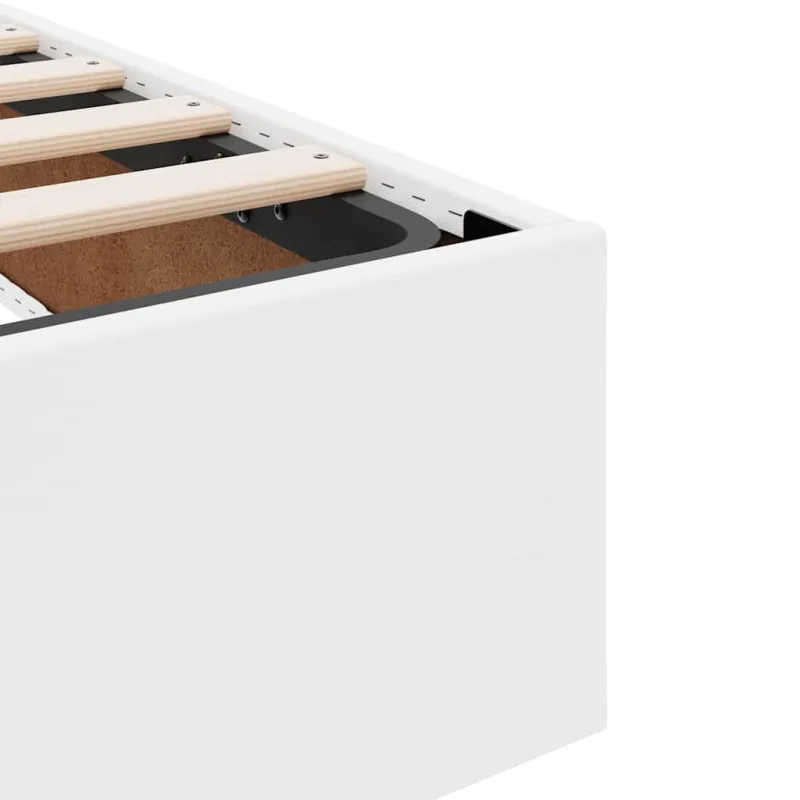 Lova su daiktų laikymo vieta ir čiužiniu 2 pcs Balta Oda