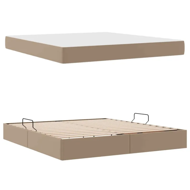 Lova su daiktų laikymo vieta ir čiužiniu 2 pcs Kapučino Oda
