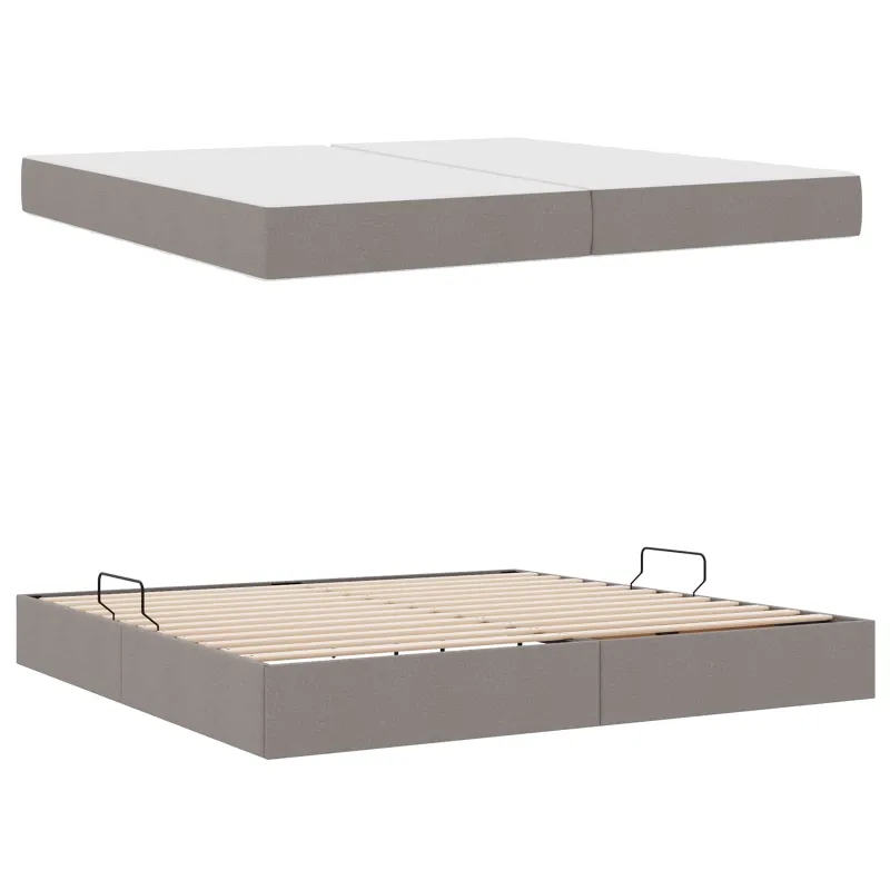 Lova su daiktų laikymo vieta ir čiužiniu Taupe 200 x 200 cm