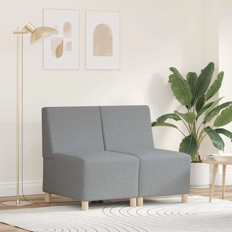Modulinis sofa vienetas be rankų 2 pcs Šviesiai pilka