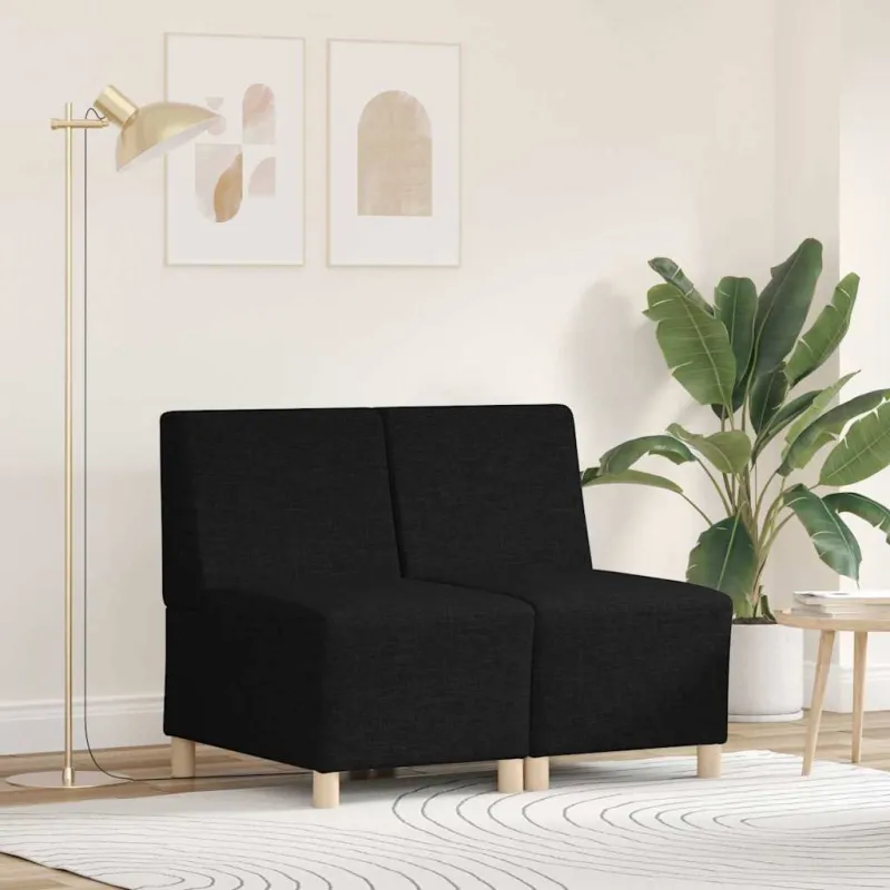 Modulinis sofa vienetas be rankų 2 pcs Juoda 55 x 74 x 82 cm