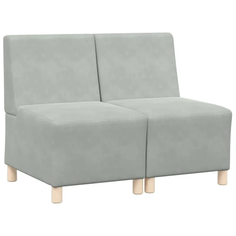Modulinis sofa vienetas be rankų 2 pcs Šviesiai pilka