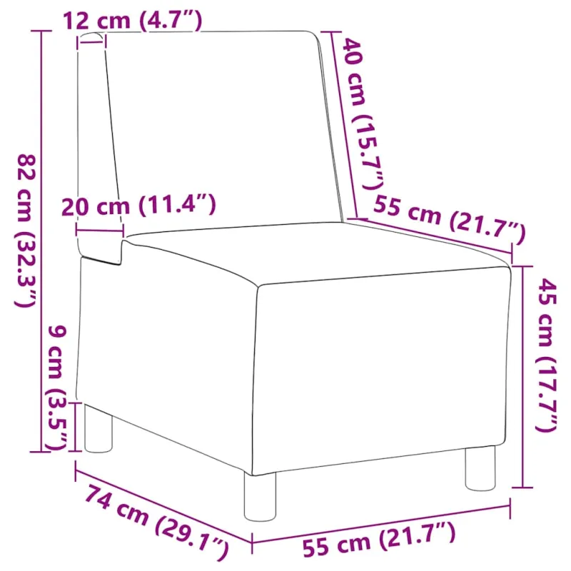 Modulinis sofa vienetas be rankų 2 pcs Šviesiai pilka