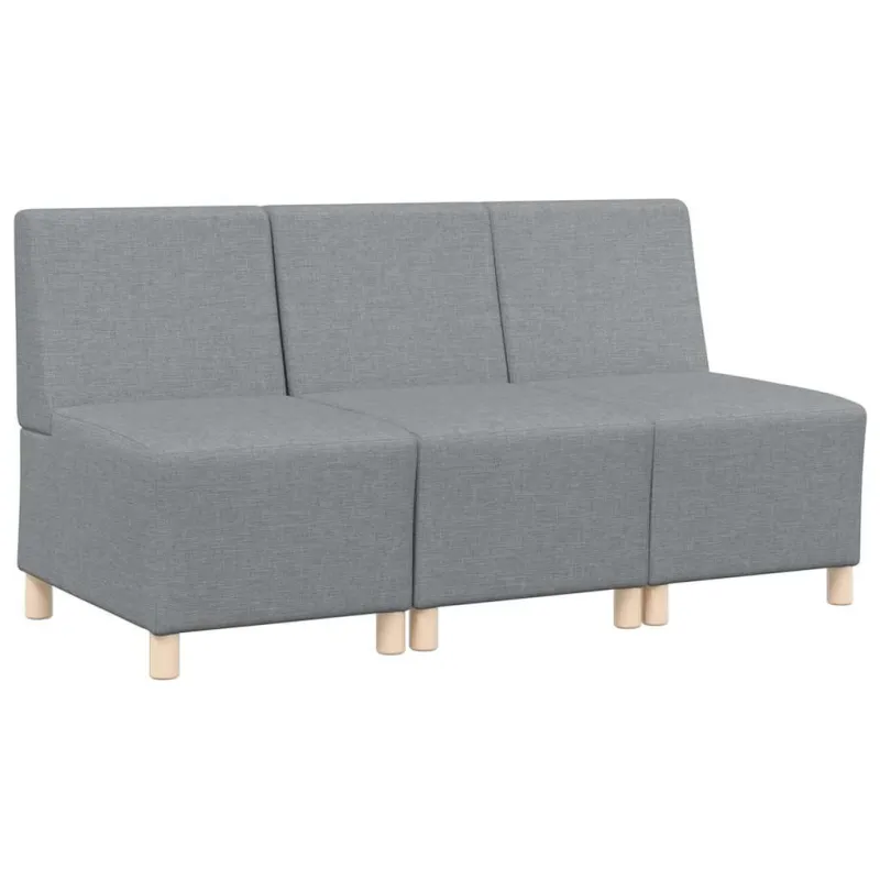 Modulinis sofa vienetas be rankų 3 pcs Šviesiai pilka