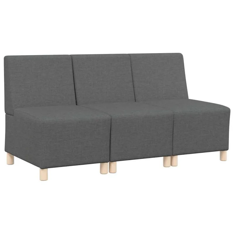 Modulinis sofa vienetas be rankų 3 pcs Tamsiai pilka