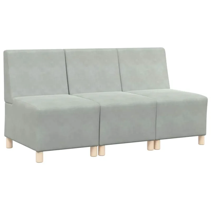 Modulinis sofa vienetas be rankų 3 pcs Šviesiai pilka